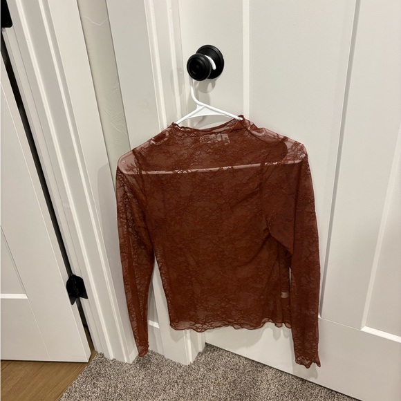 Elegant Brown/Copper Lace Top ‼️WORN ONE TIME‼️ - Picture 5 of 6